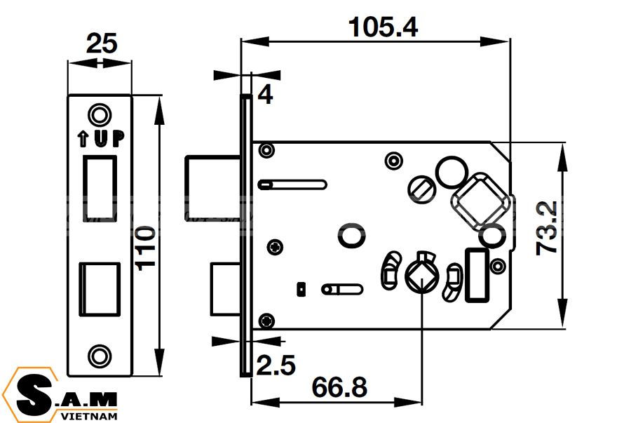 Kích thước thân khóa nhỏ Khóa vân tay Hafele EL7700-TCS