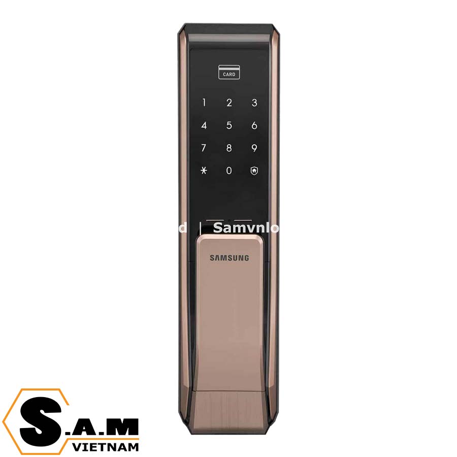 Khóa thẻ từ Samsung SHS-P717 thân khóa lớn, màu vàng