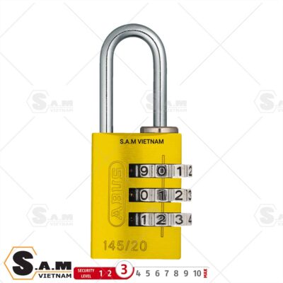 Khóa móc số Abus 145/20 màu vàng