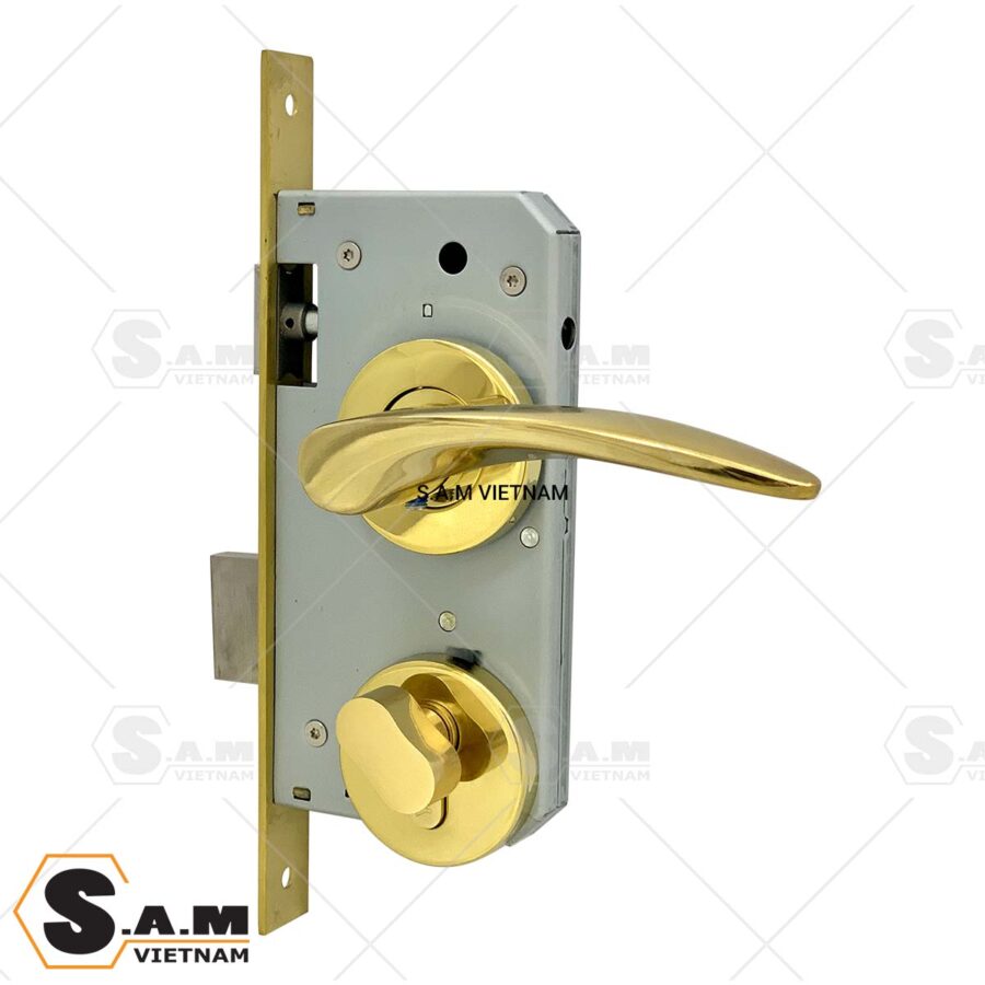 Bộ khóa tay gạt Yale YSL-030 US3 cho cửa đi màu Đồng bóng