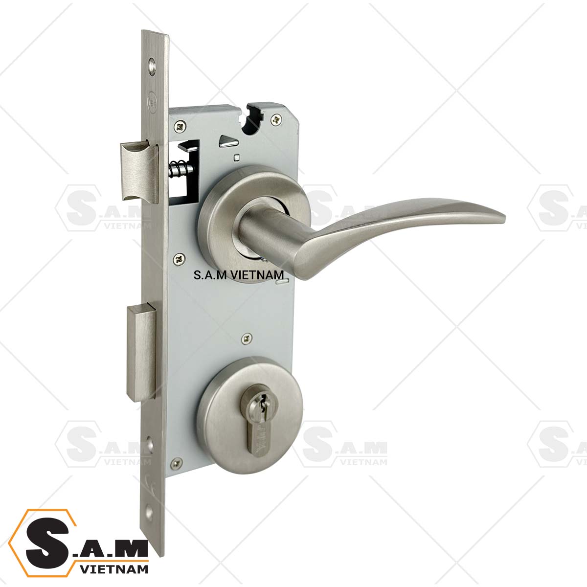 Bộ khóa tay gạt Yale YSL-030 US32D cho cửa đi màu Inox mờ Bộ khóa tay gạt Yale YSL-030 US32D cho cửa đi màu Inox mờ