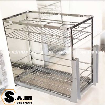 Kệ gia vị Huge H-GV1335 Inox 304 nan dẹt tủ 350mm