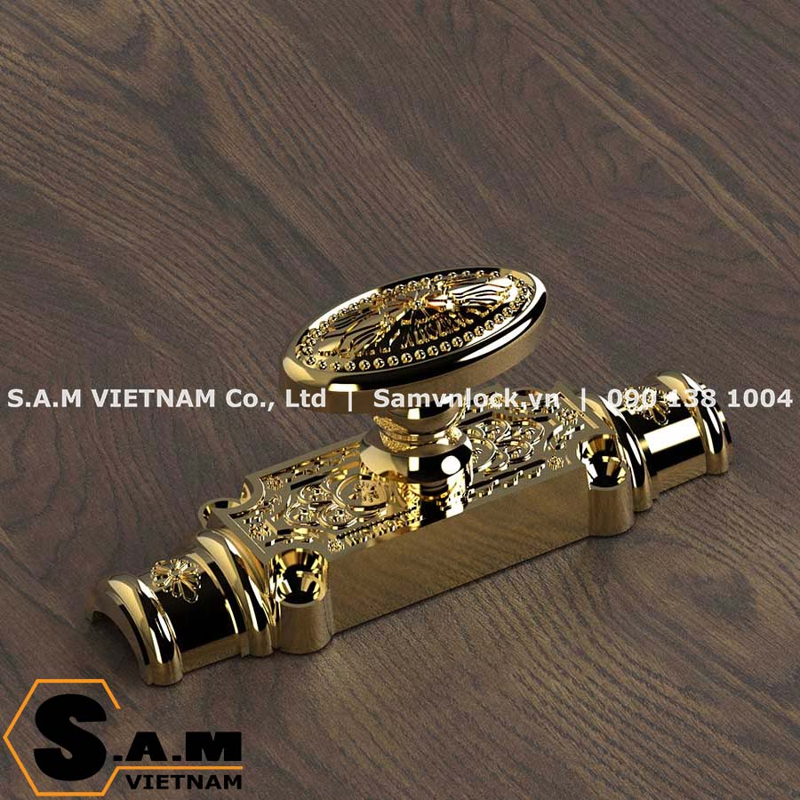 Chốt khóa clemon thau Huy Hoàng HC09 vàng PVD