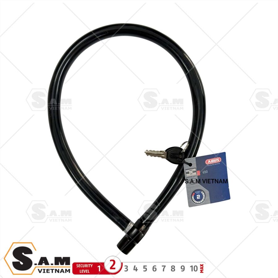 Khóa dây xe đạp 650/65 Black (Đen)