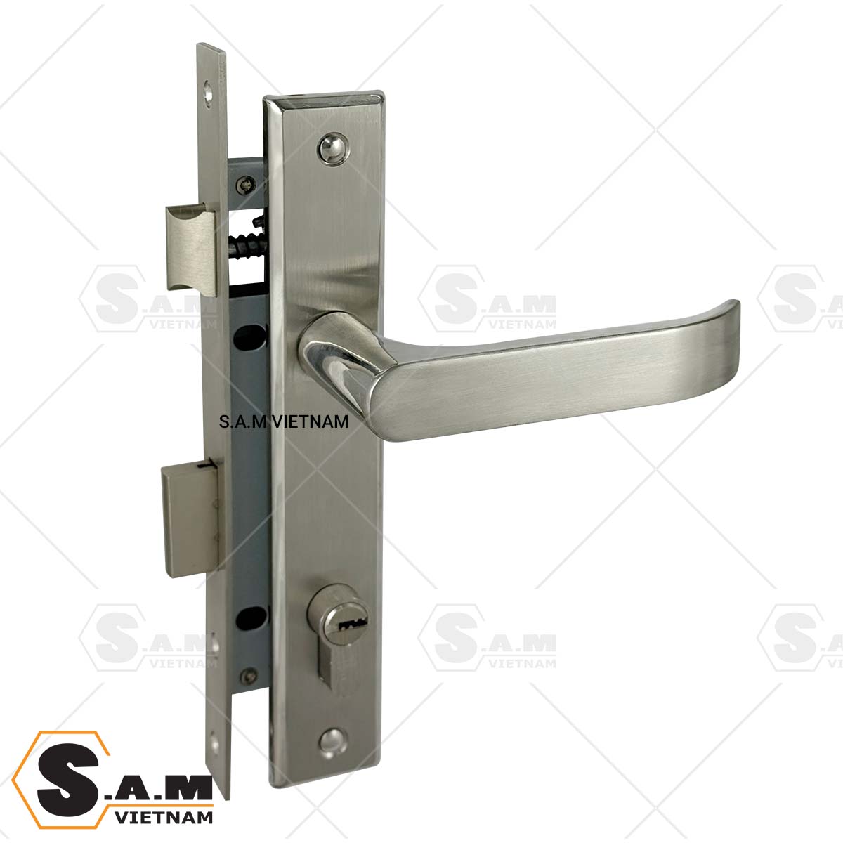 Khóa tay gạt cửa nhôm sắt Pasini N 9783-2 Khóa tay gạt cửa nhôm sắt Pasini N 9783-2