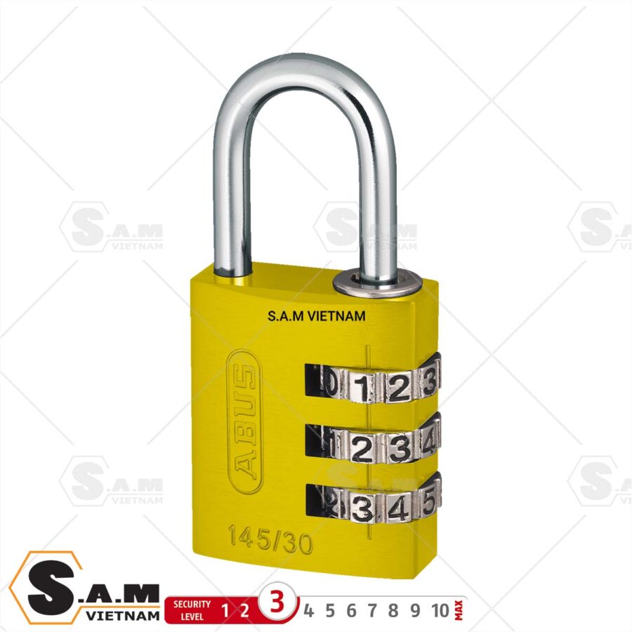 Khóa móc số Abus 145/30 màu vàng