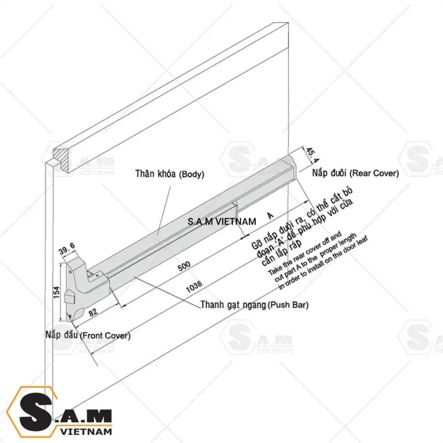 Thông số kỹ thuật thanh panic GMT L-916